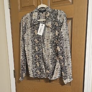 Endless Rose Snakeskin Pattern Wrap Shirt Size Small